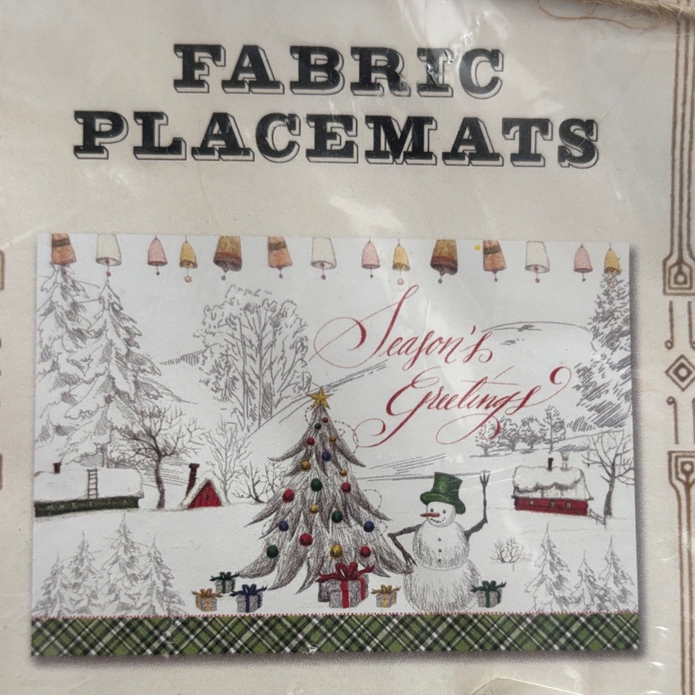 Fabric holiday placemats set of 4